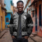Proud Black Nurse RN Sleeve Zip Bomber Jacket Black African Pattern Stethoscope Dashiki Motif