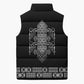 Proud Black Nurse RN Sleeveless Puffer Jacket Black African Pattern Stethoscope Dashiki Motif