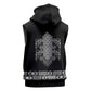 Proud Black Nurse RN Sleeveless Zip Hoodie Black African Pattern Stethoscope Dashiki Motif