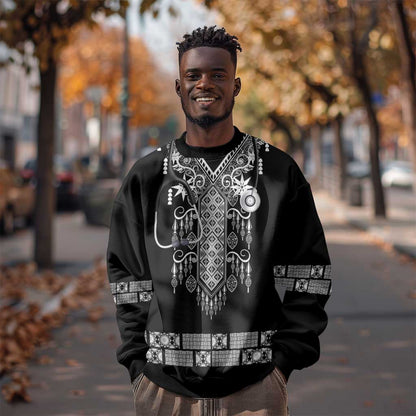 Proud Black Nurse RN Sweatshirt Black African Pattern Stethoscope Dashiki Motif