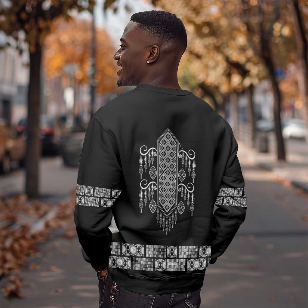 Proud Black Nurse RN Sweatshirt Black African Pattern Stethoscope Dashiki Motif
