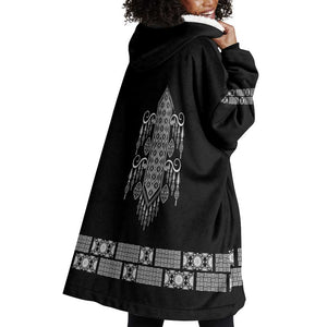 Proud Black Nurse RN Wearable Blanket Hoodie Black African Pattern Stethoscope Dashiki Motif