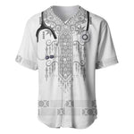 Proud Black Nurse RN Baseball Jersey White African Pattern Stethoscope Dashiki Motif