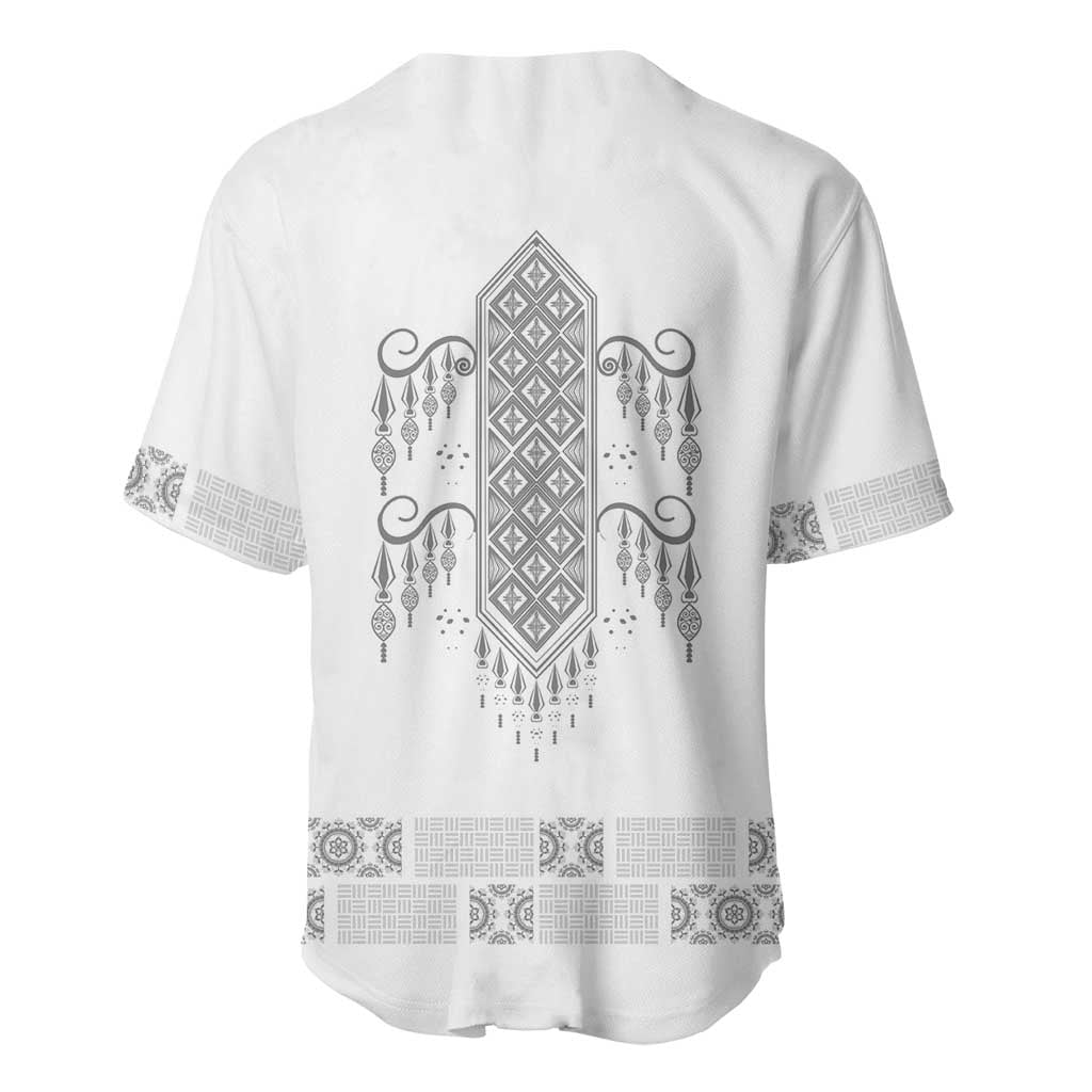 Proud Black Nurse RN Baseball Jersey White African Pattern Stethoscope Dashiki Motif
