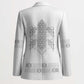 Proud Black Nurse RN Blazer White African Pattern Stethoscope Dashiki Motif