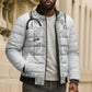 Proud Black Nurse RN Bomber Puffer Jacket White African Pattern Stethoscope Dashiki Motif