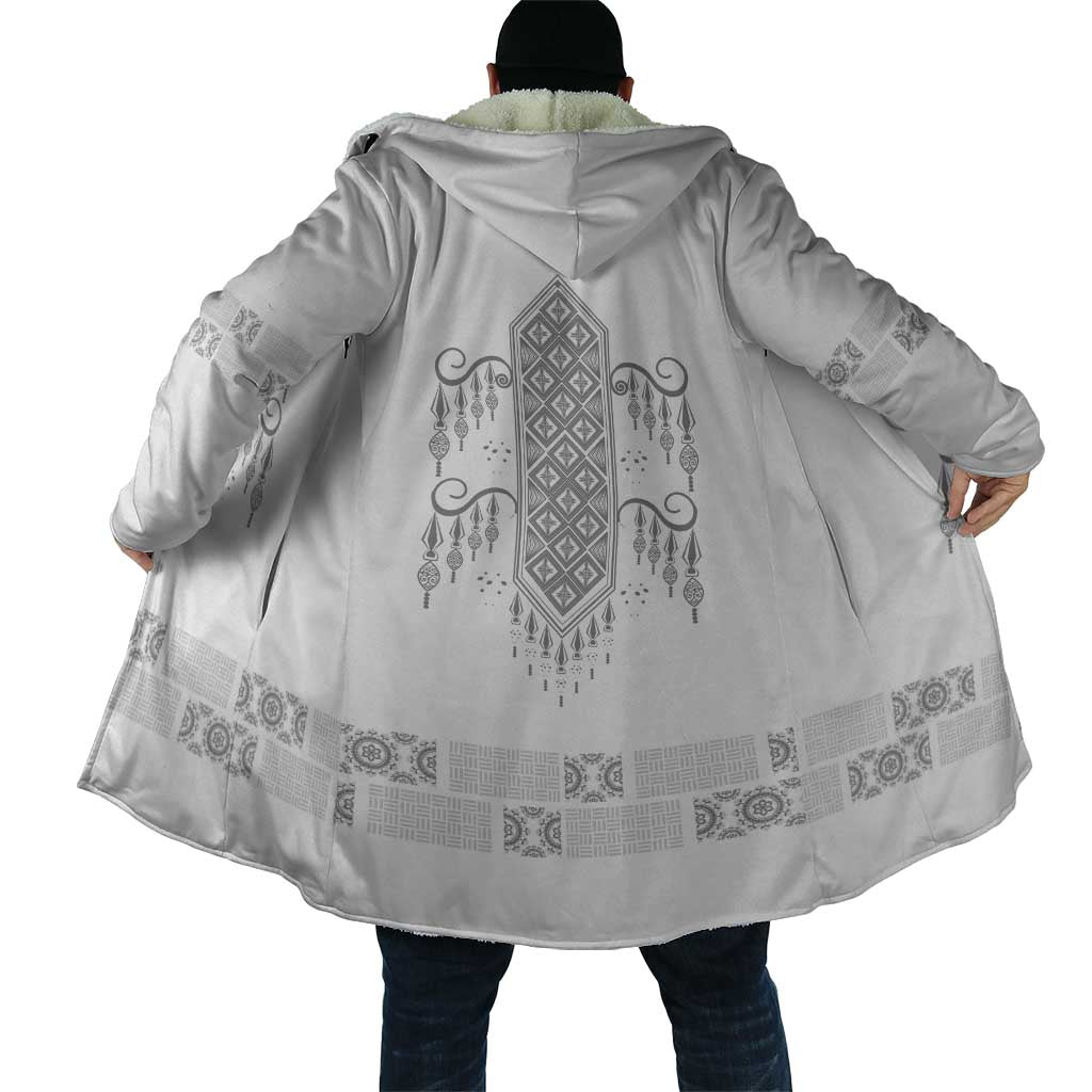 Proud Black Nurse RN Cloak White African Pattern Stethoscope Dashiki Motif