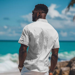 Proud Black Nurse RN Hawaiian Shirt White African Pattern Stethoscope Dashiki Motif