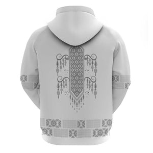 Proud Black Nurse RN Hoodie White African Pattern Stethoscope Dashiki Motif