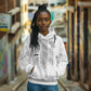 Proud Black Nurse RN Hoodie White African Pattern Stethoscope Dashiki Motif