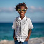 Proud Black Nurse RN Kid Hawaiian Shirt White African Pattern Stethoscope Dashiki Motif