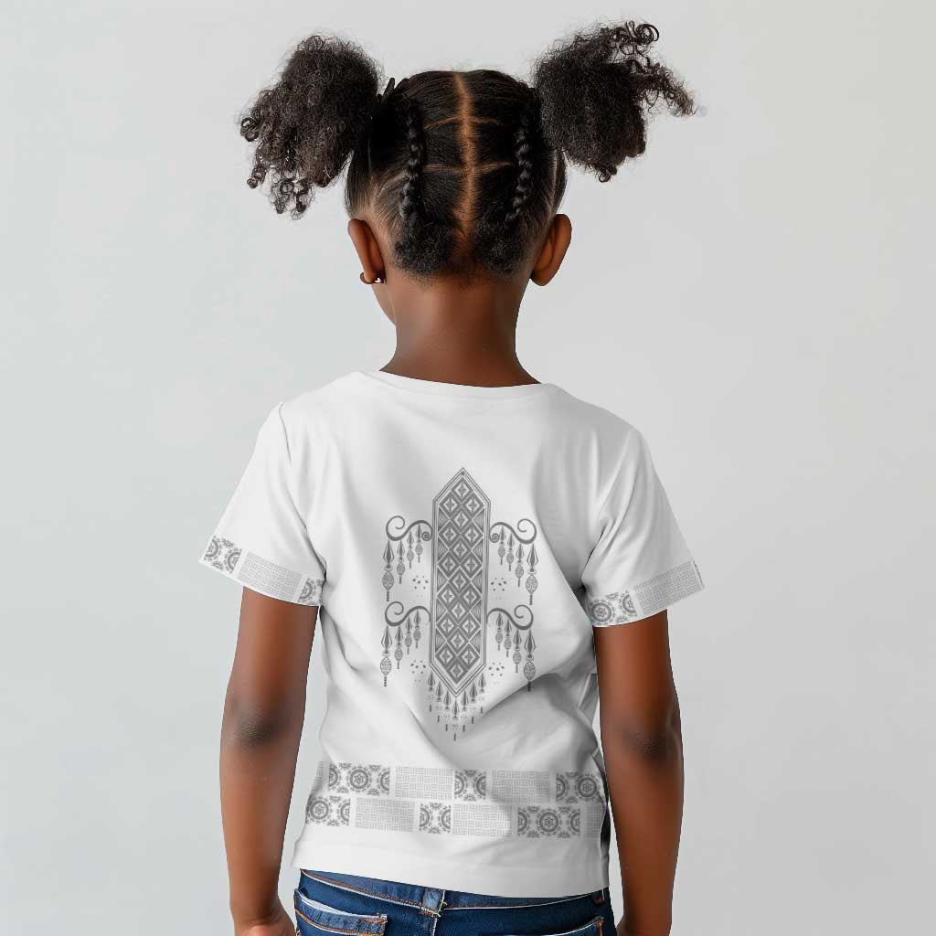 Proud Black Nurse RN Kid T shirt White African Pattern Stethoscope Dashiki Motif