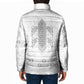 Proud Black Nurse RN Padded Jacket White African Pattern Stethoscope Dashiki Motif
