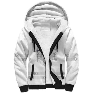 Proud Black Nurse RN Sherpa Hoodie White African Pattern Stethoscope Dashiki Motif