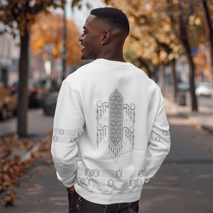 Proud Black Nurse RN Sweatshirt White African Pattern Stethoscope Dashiki Motif
