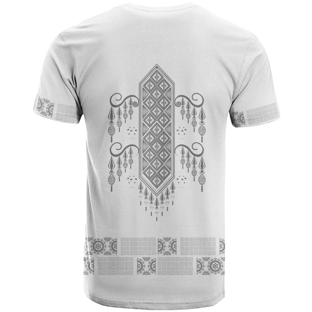 Proud Black Nurse RN T shirt White African Pattern Stethoscope Dashiki Motif