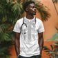 Proud Black Nurse RN T shirt White African Pattern Stethoscope Dashiki Motif