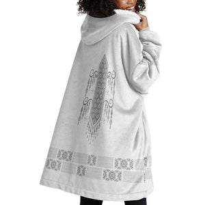 Proud Black Nurse RN Wearable Blanket Hoodie White African Pattern Stethoscope Dashiki Motif