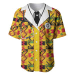 Proud Black Nurse RN Baseball Jersey African Stethoscope Kente Pattern