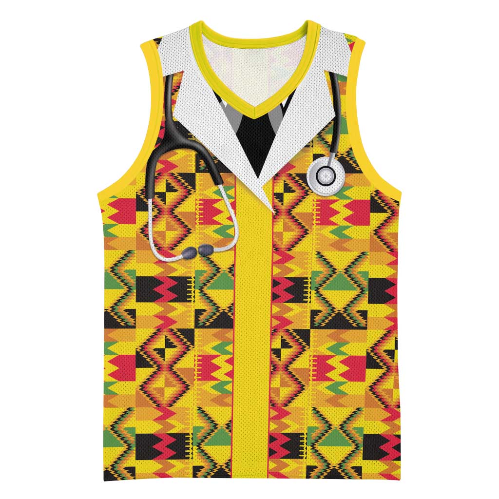 Proud Black Nurse RN Basketball Jersey African Stethoscope Kente Pattern