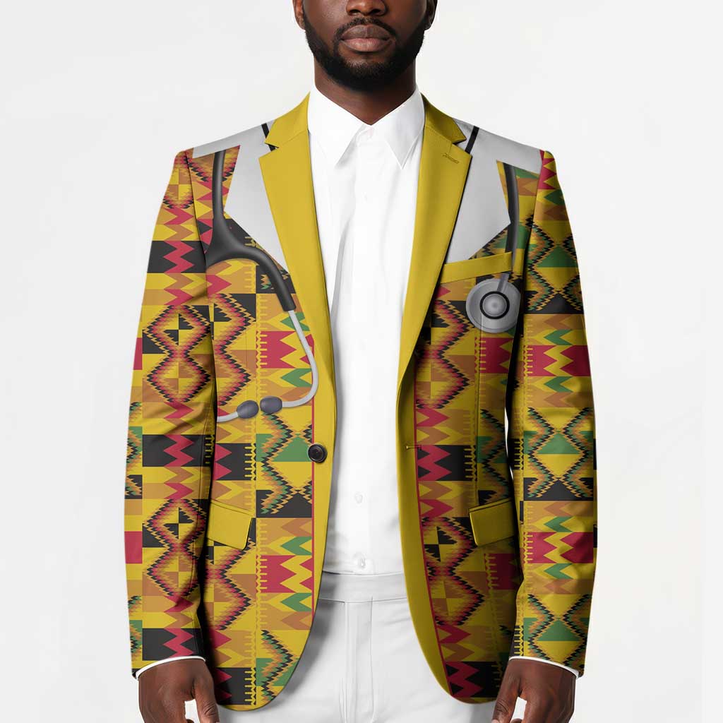 Proud Black Nurse RN Blazer African Stethoscope Kente Pattern