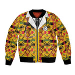 Proud Black Nurse RN Bomber Jacket African Stethoscope Kente Pattern