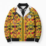 Proud Black Nurse RN Bomber Puffer Jacket African Stethoscope Kente Pattern
