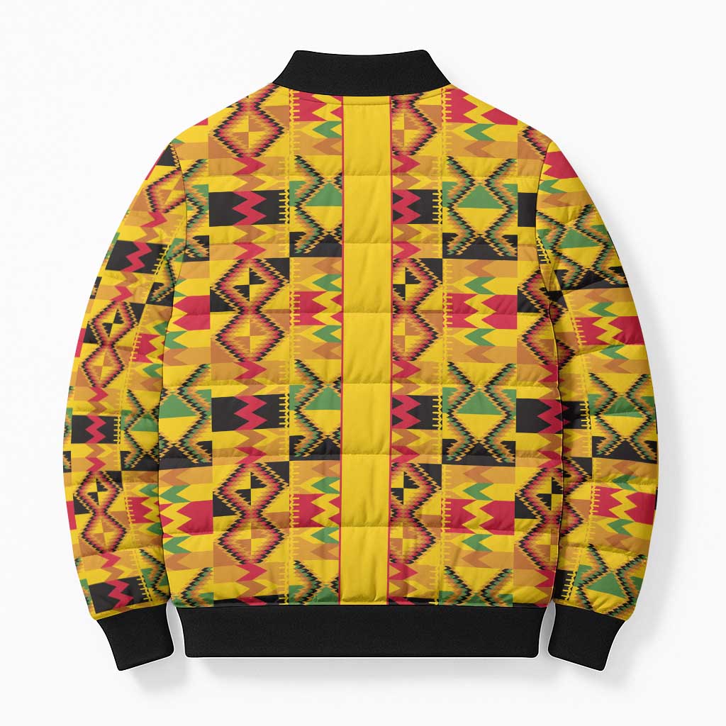 Proud Black Nurse RN Bomber Puffer Jacket African Stethoscope Kente Pattern