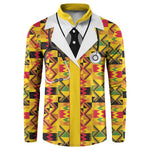 Proud Black Nurse RN Button Sweatshirt African Stethoscope Kente Pattern