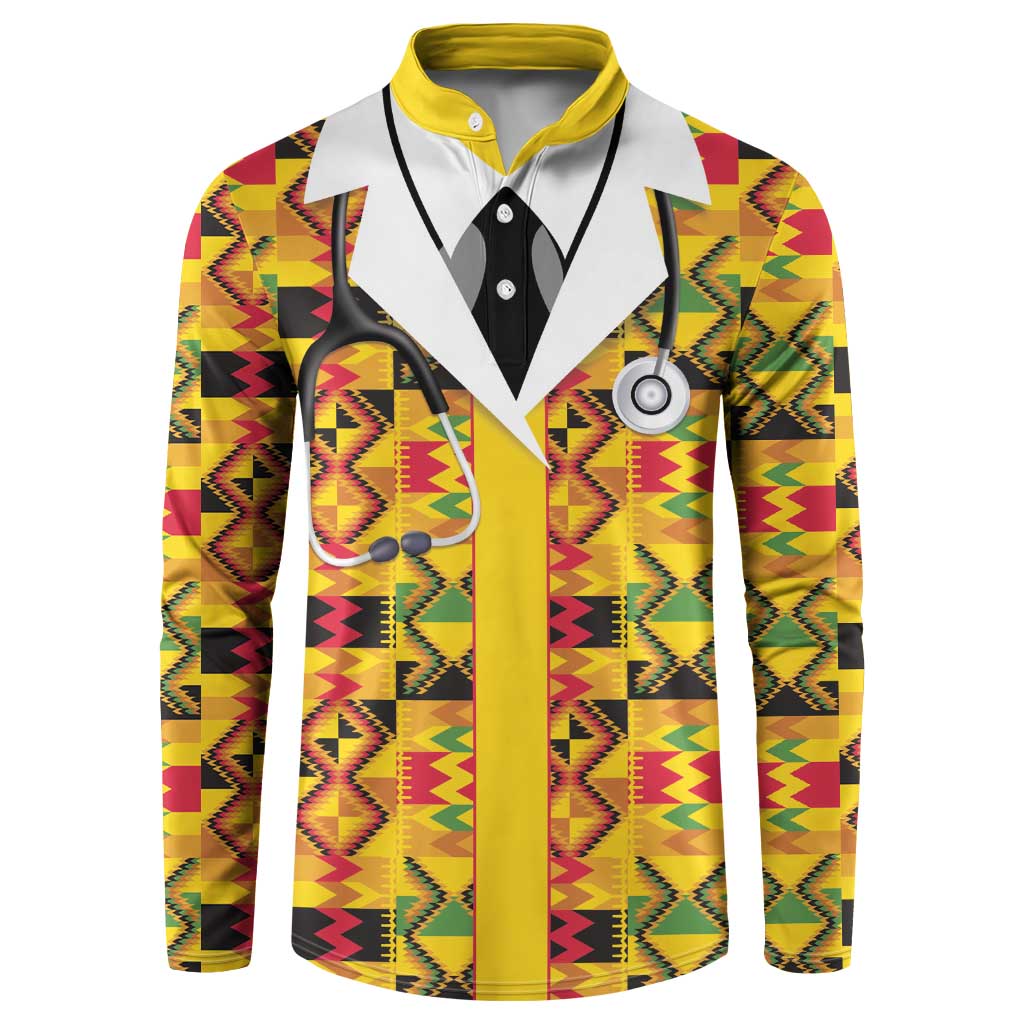 Proud Black Nurse RN Button Sweatshirt African Stethoscope Kente Pattern