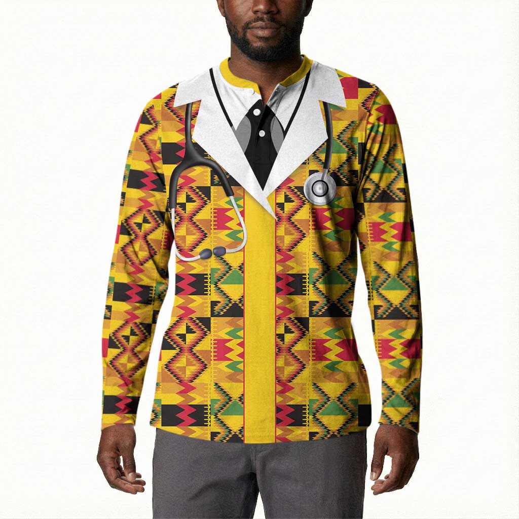Proud Black Nurse RN Button Sweatshirt African Stethoscope Kente Pattern