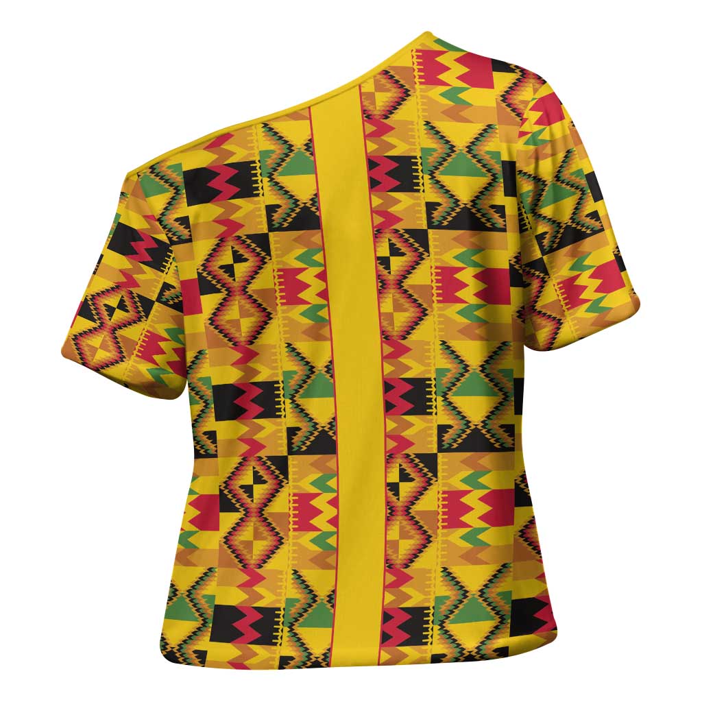 Proud Black Nurse RN Cross Shoulder Shirt African Stethoscope Kente Pattern
