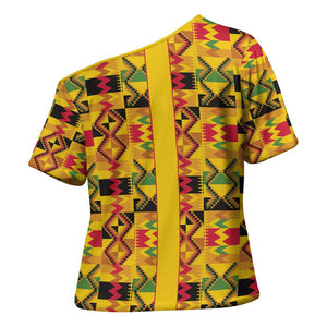 Proud Black Nurse RN Cross Shoulder Shirt African Stethoscope Kente Pattern