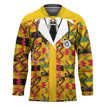 Proud Black Nurse RN Hockey Jersey African Stethoscope Kente Pattern