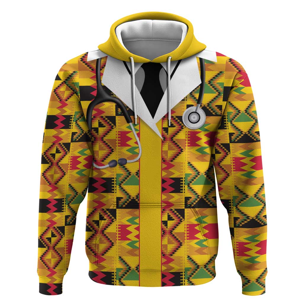 Proud Black Nurse RN Hoodie African Stethoscope Kente Pattern