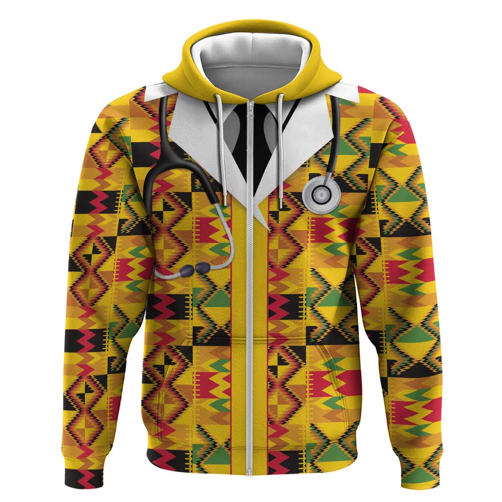 Proud Black Nurse RN Hoodie African Stethoscope Kente Pattern