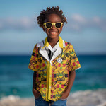 Proud Black Nurse RN Kid Hawaiian Shirt African Stethoscope Kente Pattern