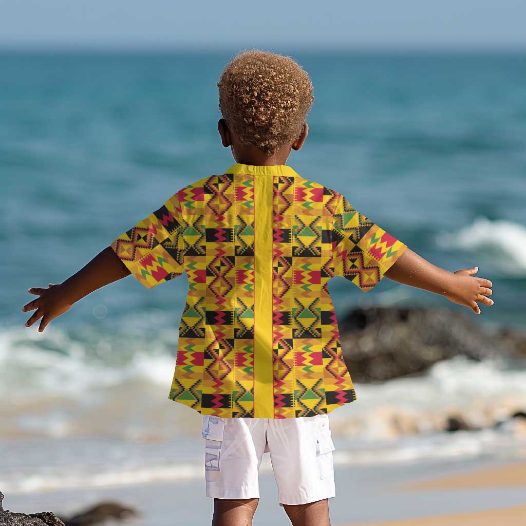 Proud Black Nurse RN Kid Hawaiian Shirt African Stethoscope Kente Pattern