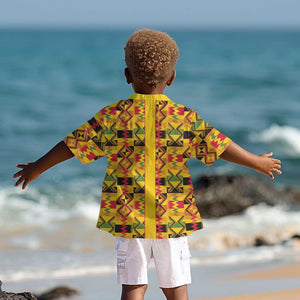 Proud Black Nurse RN Kid Hawaiian Shirt African Stethoscope Kente Pattern