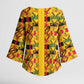 Proud Black Nurse RN Kimono Sleeve Blouse African Stethoscope Kente Pattern