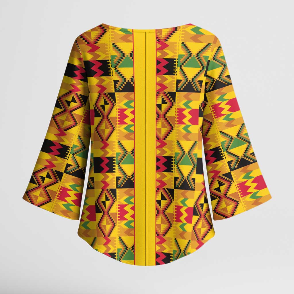 Proud Black Nurse RN Kimono Sleeve Blouse African Stethoscope Kente Pattern