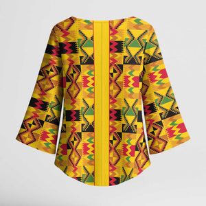 Proud Black Nurse RN Kimono Sleeve Blouse African Stethoscope Kente Pattern