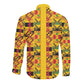 Proud Black Nurse RN Long Sleeve Button Shirt African Stethoscope Kente Pattern
