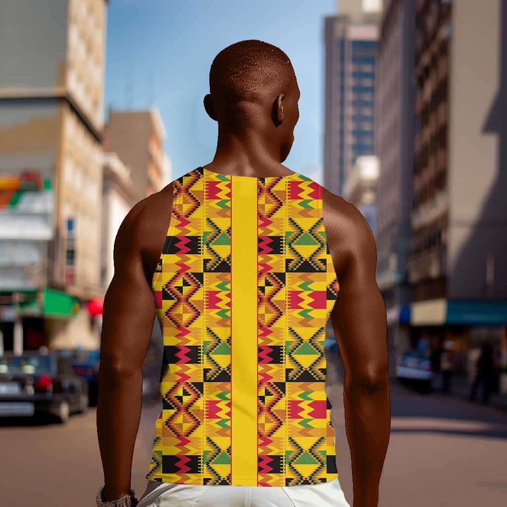 Proud Black Nurse RN Men Tank Top African Stethoscope Kente Pattern