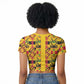 Proud Black Nurse RN Raglan Cropped T shirt African Stethoscope Kente Pattern