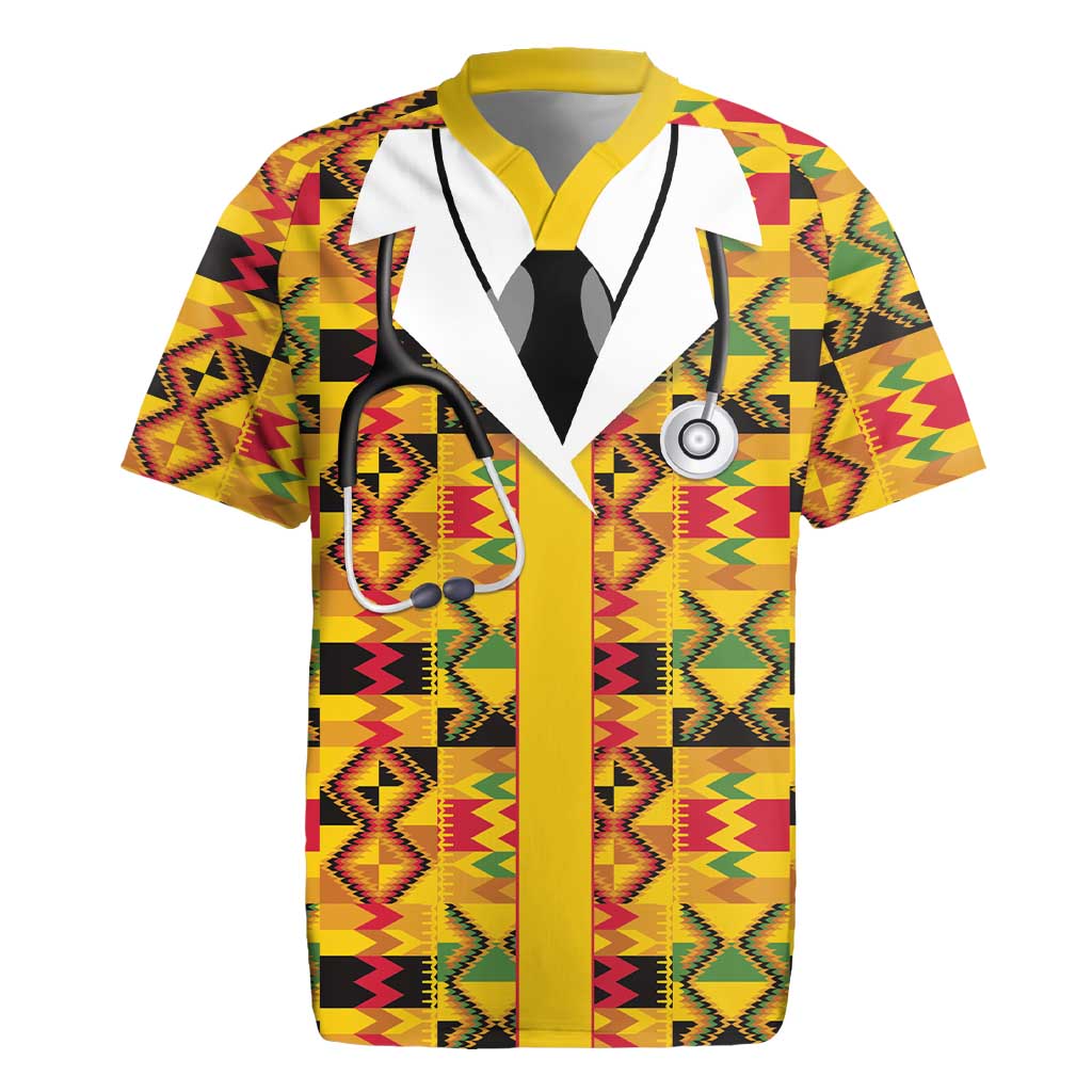Proud Black Nurse RN Rugby Jersey African Stethoscope Kente Pattern