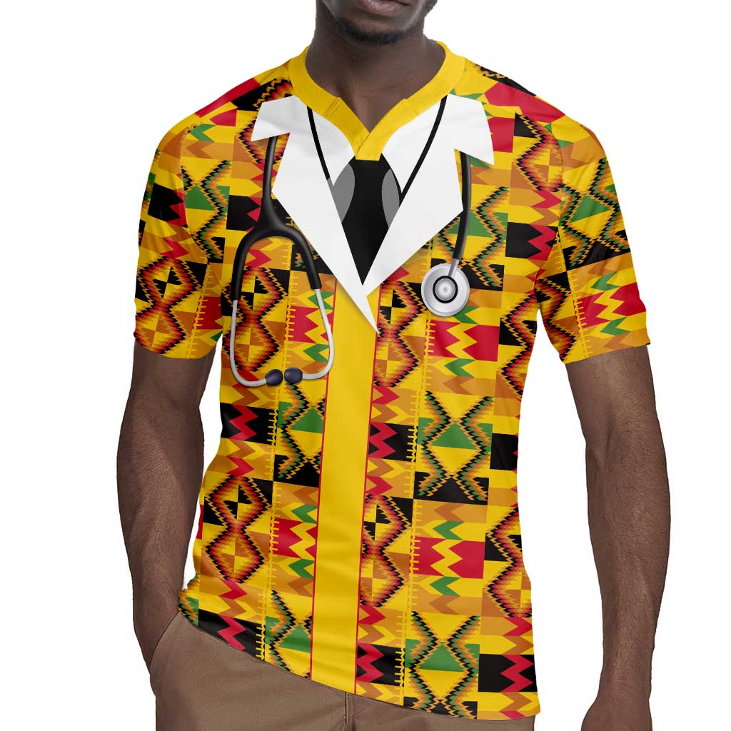 Proud Black Nurse RN Rugby Jersey African Stethoscope Kente Pattern