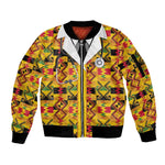 Proud Black Nurse RN Sleeve Zip Bomber Jacket African Stethoscope Kente Pattern