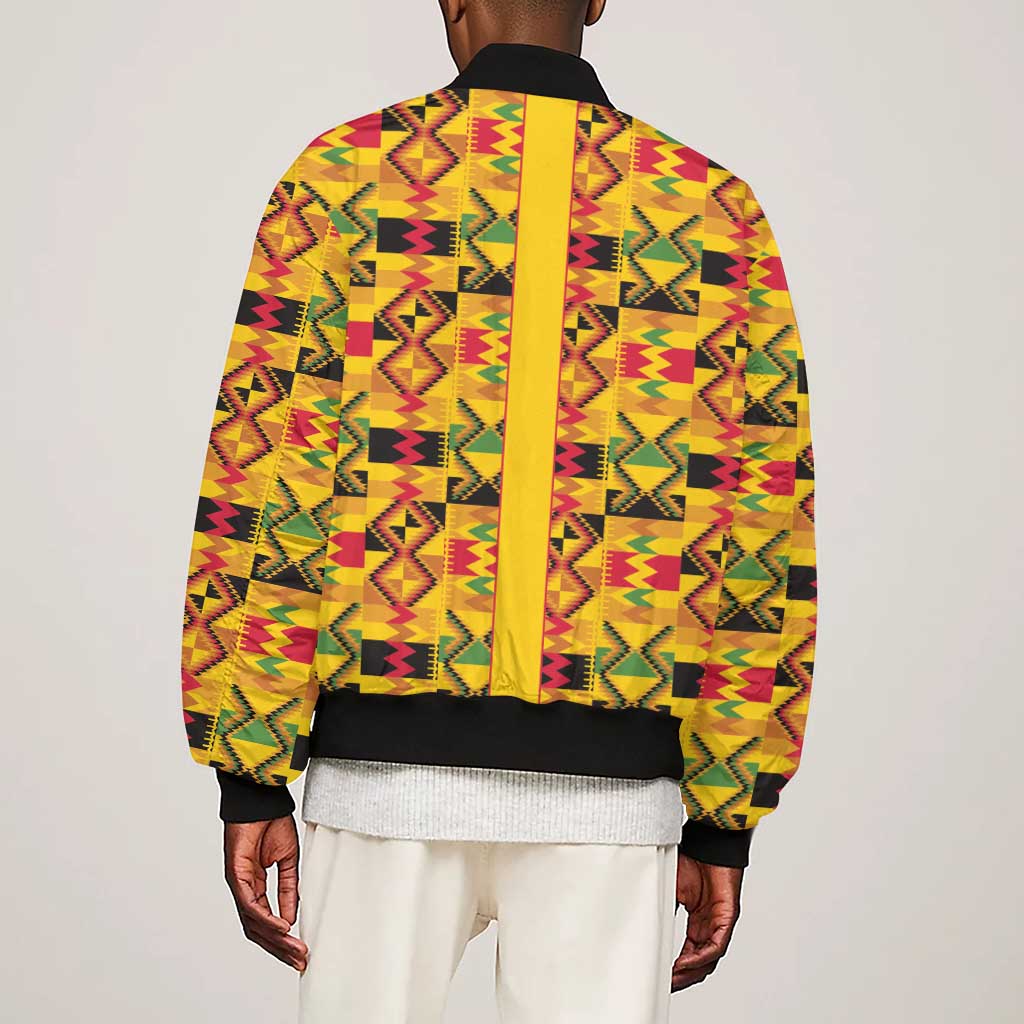 Proud Black Nurse RN Sleeve Zip Bomber Jacket African Stethoscope Kente Pattern