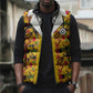 Proud Black Nurse RN Sleeveless Puffer Jacket African Stethoscope Kente Pattern